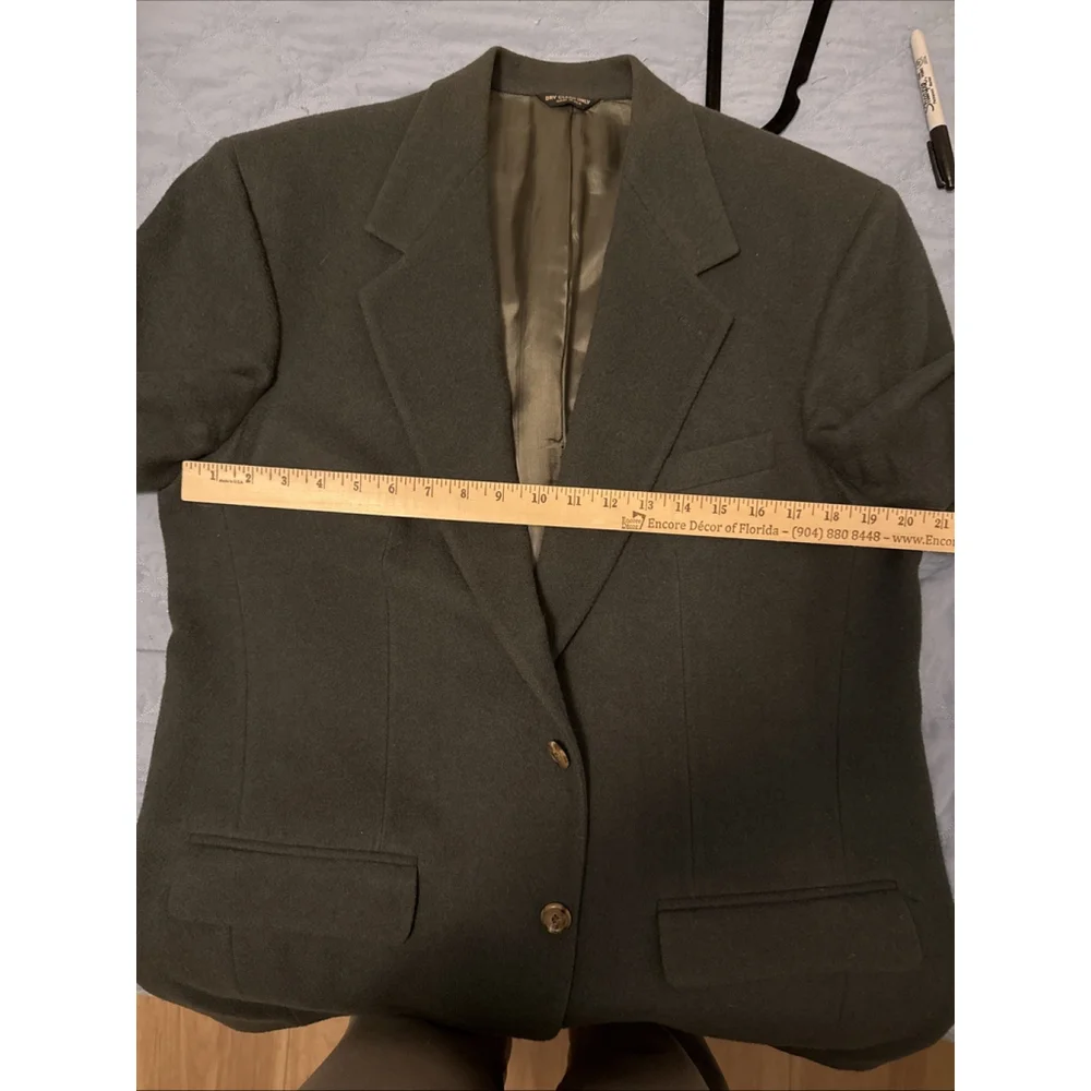 Vintage Bill Blass Men’s 100% Camel Hair Sport Coat Forest Green, Parisian, 40R